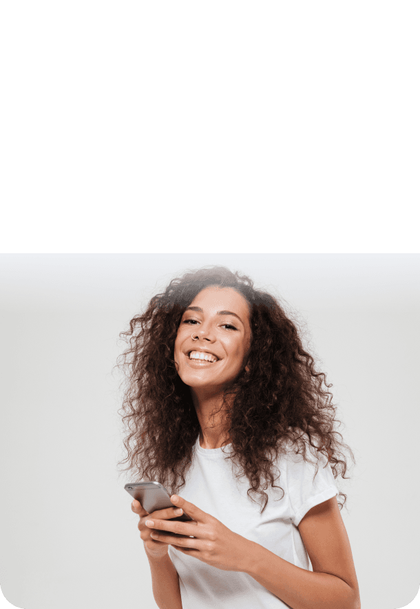 Woman smiling with phone